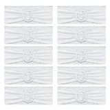 30PCS Elastic Chair Sashes Bows with Buckle Spandex Chair Bands for Weddings Parties Meetings White