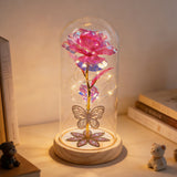 Eternal Rose Flower with LED Lights Christmas & Birthday Gift Rose Red