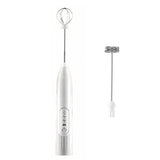 USB Electric Handheld Milk Frother for Coffee & Drinks White