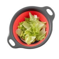 3Pcs Set Foldable Colanders for Vegetables Fruit Draining Baskets with Base Multicolor