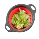 3Pcs Set Foldable Colanders for Vegetables Fruit Draining Baskets with Base Multicolor
