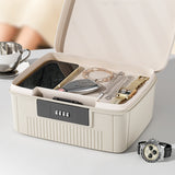 4-Digit Combination Lock Box Lockable Safe Storage Case White