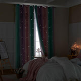 Double-Layer Colorful Curtain Single Panel Light Blocking Curtain Room Decor