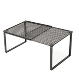 Expandable Closet Storage Rack Carbon Steel Adjustable Shelf Black