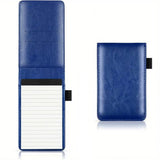 A7 Pocket Notebook PU Leather Notepad with Card Slot Blue