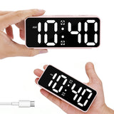 Small Digital Alarm Clock with 5 Dimmers & 5 Alarm Volumes Pink