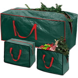 3pc Large Christmas Tree Storage Bags – PE Water-Resistant with Reinforced Handles & Zipper Green