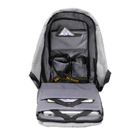 Anti-Theft Backpack School Travel Laptop Bag with USB Charging Port Gray