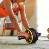 AB Abdominal Roller Wheel Fitness Waist Core Workout Exercise Wheel Home Gym Yellow