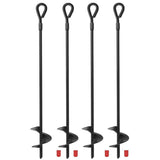 4Pcs Set 38cm Ground Anchors Black Shed Anchor Kit Ground Stakes