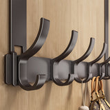 Over the Door Hooks with 6 Hooks Sturdy Door Hanger Organizer Gray