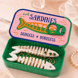 Sardine Shape Jewelry Box Small for Necklace and Earring Storage Green