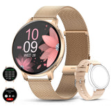 Smart Watch for Women with Bluetooth Calls Fitness Tracker and Sleep Monitor Gold