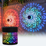 Solar Mandala Projection Wall Light Decorative for Yard Garden Post  Backyard Decor Style 2