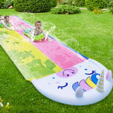 Extra Long Inflatable Slip Splash Slide with 2 Slidingboards Heavy Duty Water Slide for Kids