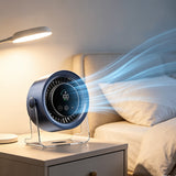 USB Desk Fan Rechargeable 100 Speeds with Display 120 Rotation Grey
