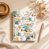 2027 to 2030 A5 Spiral Four Year Planner Notebook Monthly Goals Style 1