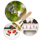 15cm Brass Hand Bell with Handle Clear Resonant Bell for Wedding Christmas Dinner Home Décor