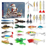26 Days Fishing Christmas Advent Calendar Fishing Tackle Christmas Countdown Xmas Fishing Lures Set for Fishing Lover