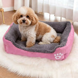Soft Winter Semi-Enclosed Pet Bed Mat with Raised Edges Royal Pink