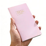 2026 Pocket Planner Calendar Portable A6 Daily Weekly Organizer Notebook Pink