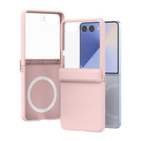 Case and Screen Protector Compatible With Samsung Galaxy Z Flip 8 with Hinge Cover Pink