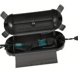 Outdoor Extension Cord Connector Cover with Latches Waterproof Cable Protection Box Black