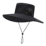 Unisex Sun Hats Boonie Hat Wide Brim Fishing Hiking Outdoor Hat Black