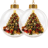 2 PCS 8cm Clear Plastic Fillable Christmas Ball Ornaments Christmas Tree