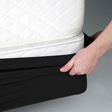 Elastic Box Spring Mattress Foundation Cover Wrap Skirt Black
