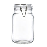 1500ml Clear Glass Airtight Storage Jar with Clamp Lid and Silicone Seal