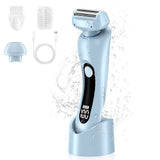 Cordless Electric Razors for Women Rechargeable Bikini Trimmer for Body Hair Blue