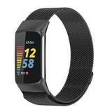 For Fitbit Charge 5 Replacement Stainless Steel Magnet Strap Milanese Band Black