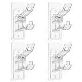 4PCS Self Adhesive Curtain Rod Bracket Universal Plastic Curtain Rod Holders for Bathroom Bedroom Kitchen Transparent