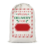 Christmas Gift Canvas Bags Santa Sacks with Drawstring Closure Style 3