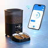 4.5L Automatic Double Cups Cat Feeders for Two Cats Black
