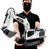 2.4G Remote Control Excavator 3 in 1 RC Digger with 3 Heads Gray White