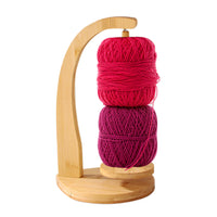 Wooden Yarn Holder for Knitting with Magnetic Spinner Style 2