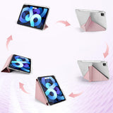 Case with Y-Shaped Stand for iPad 10th Gen 10.9 and iPad 11th Gen A16 11-inch Clear Back Cover with Pencil Holder Pink