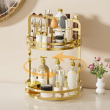 2-Tier Rotating Makeup Organizer Perfume Organizer for Dresser Bathroom Organizers Gold
