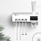 Solar Powered Automatic Toothpaste Dispenser Toothbrush Holder with UV Steriliser Squeezers
