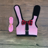 Rabbit Vest Harness Leash Lead Small Animal Pet Mesh Hamster Bunny Traction Rope Pink