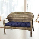 Outdoor Bench Cushion Long Seat Pad with Ties for Indoor Outdoor Furniture Blue