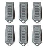 6PCS Rubber Door Wedge Stoppers with Grip for Home Grey