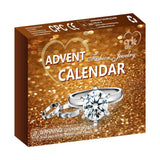 Christmas Advent Calendar Jewelry Set Earrings Rings Necklaces Keychains Brown