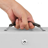 Fireproof Document Box with Key Lock Secure Lock Boxes for Documents Jewelry Cash White