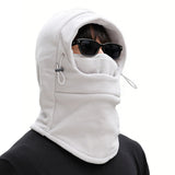 3-in-1 Winter Cycling Balaclava Thermal Fleece Face Mask Light Gray