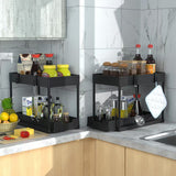 Multi-Purpose Pull-Out Storage Organizers Under Sink Organizers Rack for Bathroom Kitchen Black