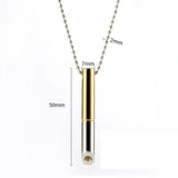 Mix-Color Breathing Necklace Stainless Steel Meditation Pendant Gold