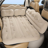 Inflatable Travel Car Air Mattress Back Seat Bed and Rest W/Pillows Pump and Bag Beige